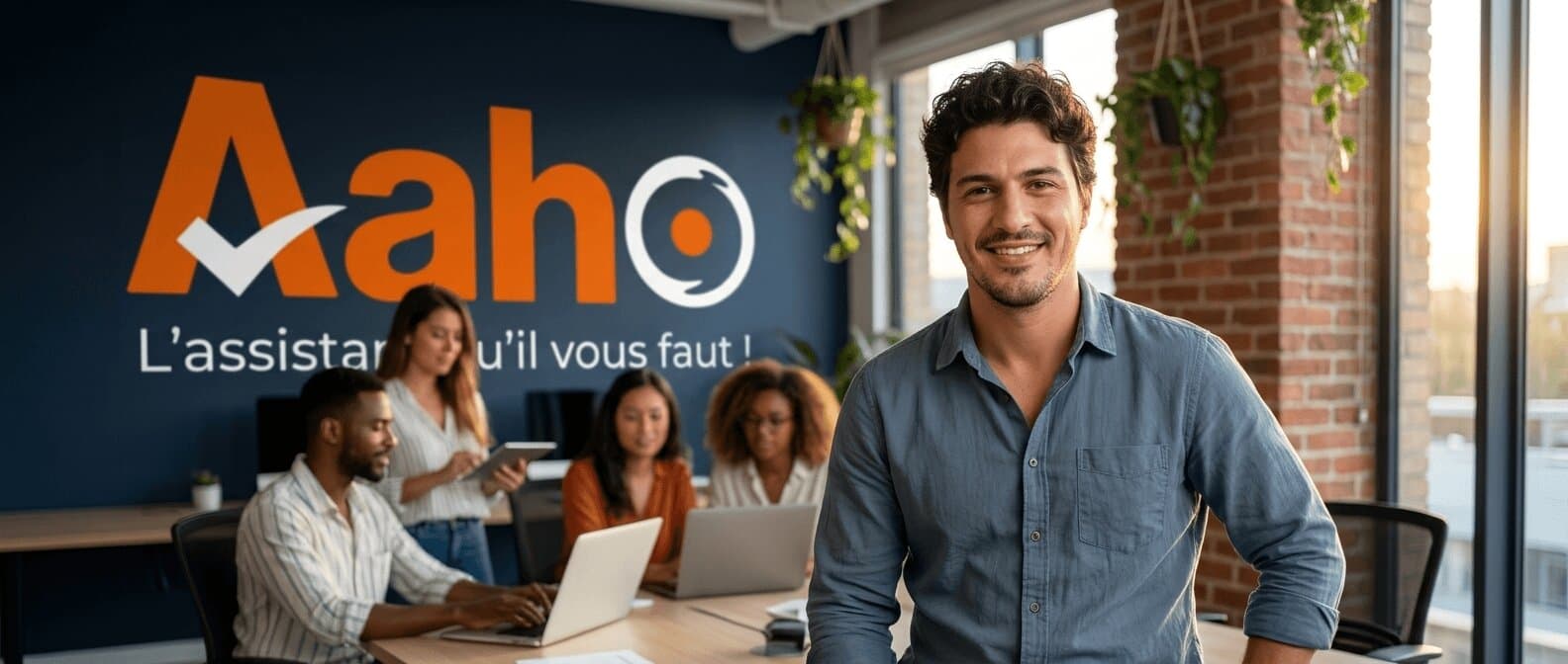 L'équipe AAHO au bureau, avec David Fhima fondateur